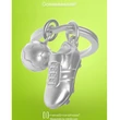 Kép 2/4 - Metalmorphose matt króm futballcipő kulcstartó MTM909
