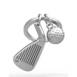 Kép 1/4 - Metalmorphose matt króm golfütő kulcstartó MTM929-01