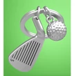 Kép 2/4 - Metalmorphose matt króm golfütő kulcstartó MTM929-01