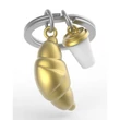 Kép 1/5 - Metalmorphose fényes arany / fehér croissant és kávé kulcstartó MTM134-01