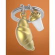 Kép 3/5 - Metalmorphose fényes arany / fehér croissant és kávé kulcstartó MTM134-01