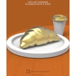 Kép 4/5 - Metalmorphose fényes arany / fehér croissant és kávé kulcstartó MTM134-01