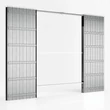 Kép 2/2 - Ermetika Classic Evolution kétszárnyú falban futó tolóajtó tokborításos vázszerkezet vakolható falhoz 1200 x 2100 mm 90 mm EVDI