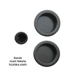 Kép 2/9 - Kör matt fekete húzóka szett