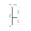 Kép 5/8 - JAN Type 2.2. lábazati árnyékprofil panelekhez és csempékhez, 20 mm