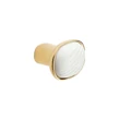 Kép 1/2 - dnd Dune PVD antik fényes arany - fehér porcelán bútorgomb DN70 PVD-BG+PSB