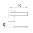 Kép 2/2 - dnd Infinito matt króm négyzetrozettás kilincsgarnitúra IF41-PCS
