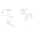 Kép 2/2 - Furnipart Bis lakkozott tölgyfa - matt fehér bútorgomb 554420024-052/0500