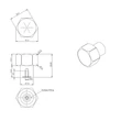 Kép 2/6 - Furnipart Hexa matt fekete bútorgomb 550420024-99