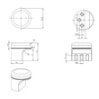 Kép 2/3 - Furnipart Point szálcsiszolt arany bútorgomb 544960028-33