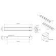 Kép 2/2 - Furnipart Track lakkozott tölgyfa bútorfogantyú 160/544/1088 mm 1037201088-052
