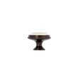 Kép 2/7 - Giusti mintás fehér porcelán - sötétbarna bútorfogantyú gomb FG.P7701Q6R7G