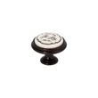 Kép 4/7 - Giusti mintás fehér porcelán - sötétbarna bútorfogantyú gomb FG.P7701Q6R7G