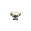 Kép 4/7 - Giusti fehér porcelán - antik fekete bútorfogantyú gomb FG.P880100C2G
