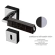 Kép 1/4 - Glass Design CUBE Leather négyzetrozettás kilincsgarnitúra