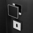 Kép 1/2 - Glass Design CUOIO Home fekete bőr / fényes króm négyzetrozettás gomb kilincsgarnitúra