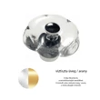 Kép 1/2 - Glass Design DAISY víztiszta üveg / arany bútorfogantyú Ø 40 mm P366T01F3DM40