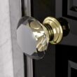Kép 1/2 - Glass Design DELUXE Pull & Push víztiszta üveg / fényes króm körrozettás fix ajtógomb