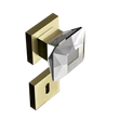 Kép 1/3 - Glass Design DIAMOND Q négyzetrozettás gomb kilincsgarnitúra