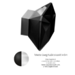 Kép 1/3 - Glass Design DIAMOND fekete üveg / szálcsiszolt króm bútorfogantyú 50 x 50 mm DIAMPULL50T35F8