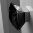 Kép 3/3 - Glass Design DIAMOND fekete üveg / fényes sárgaréz bútorfogantyú 50 x 50 mm DIAMPULL50T35F1