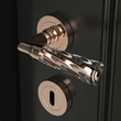 Kép 2/4 - Glass Design ELKA Torciglione víztiszta üveg / fényes króm körrozettás kilincsgarnitúra ELKATT01F4OP2