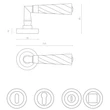 Kép 4/4 - Glass Design ELKA Torciglione víztiszta üveg / fényes króm körrozettás kilincsgarnitúra ELKATT01F4OP2