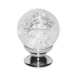 Kép 1/2 - Glass Design MURANO ezüst szirmos üveg / fényes króm bútorfogantyú Ø 30 mm P905MARGF4DM30
