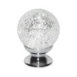 Kép 1/2 - Glass Design MURANO ezüst szirmos üveg / fényes króm bútorfogantyú Ø 25 mm