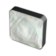 Kép 1/3 - Glass Design PERLA Quadro fehér gyöngyház / fényes króm bútorfogantyú 30 x 30 mm PERLAQMPF430X30