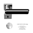 Kép 1/5 - Glass Design ROUND Home matt üveg / matt króm négyzetrozettás kilincsgarnitúra ROUNDHTS01F8OP9