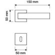 Kép 2/2 - Linea Cali Sintesi matt króm négyzetrozettás kilincsgarnitúra 1300 RB 019 CS