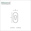 Kép 2/2 - Maestro ovál biztonsági pajzs antik 30x70 mm-es db - 208053