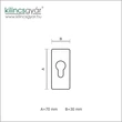 Kép 2/2 - Maestro szögletes biztonsági pajzs fényes króm 30x70 mm-es db - 2079SZ04