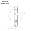 Kép 2/3 - Maestro Alt Wien réz Universal biztonsági bejárati ajtó kilincsgarnitúra gomb kilincs