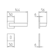 Kép 4/6 - Mandelli Nuria matt króm négyzetrozettás kilincsgarnitúra