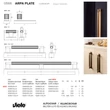 Kép 2/6 - Viefe ARPA PLATE fogantyú 192 mm, alumínium, sötét sárgaréz