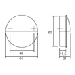 Kép 5/5 - Viefe LIDD bemarható fogantyú, 60mm, furattáv 48mm, fém, csiszolt sárgaréz 0635048Z618