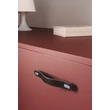 Kép 4/6 - Viefe OBLONG fogantyú gomb, bőr-fém, bézs bőr + fényes króm