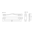 Kép 5/5 - Viefe OBLONG fogantyú 160 mm, bőr-fém, fekete bőr + fényes szürke
