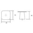 Kép 3/3 - Viefe PRISM gomb fogantyú, fém, fényes fekete nikkel 0638032Z03