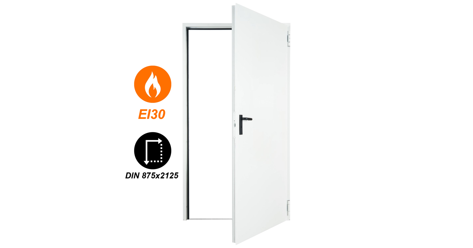 FORM EI30 acél tűzgátló ajtó DIN 1000x2125 (univerzális nyitásirány
