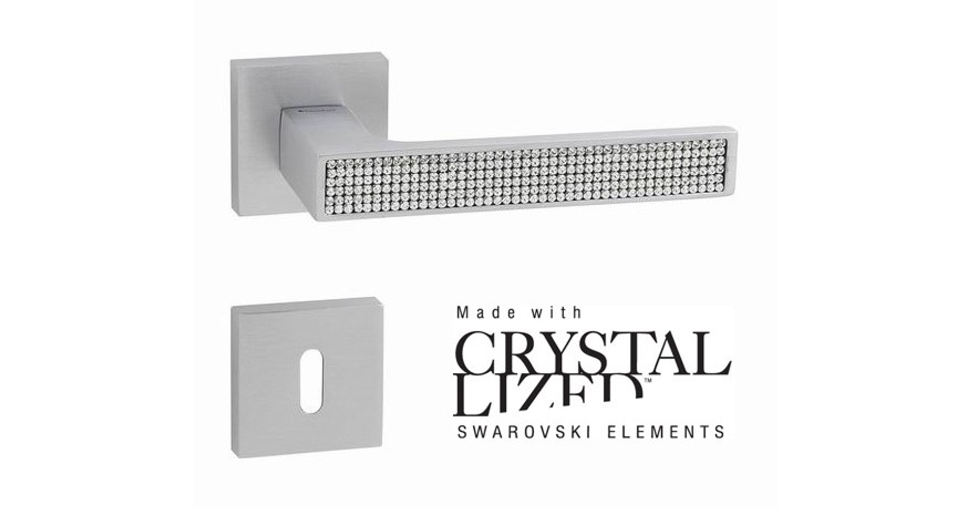 Linea Cali Zen Mesh Crystal négyzetrozettás kilincsgarnitúra - Beltéri