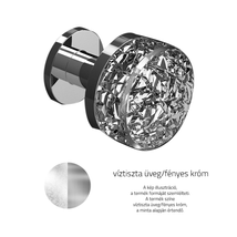 Glass Design Mirage Pull XL víztiszta üveg / fényes króm körrozettás fix ajtógomb MIRAGEPULLXLT01F4