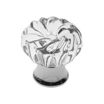 Glass Design P341 víztiszta üveg / fényes króm bútorfogantyú Ø 25 mm