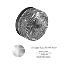 Glass Design RAY Pull víztiszta üveg / fényes króm körrozettás fix ajtógomb RAYPULLT01F4
