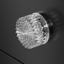 Glass Design RAY víztiszta üveg / fényes króm bútorfogantyú Ø 42 mm