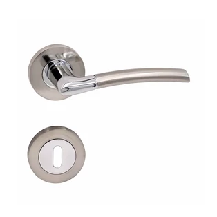 Maestro Vesta fényes króm - szatén nikkel körrozettás kilincsgarnitúra