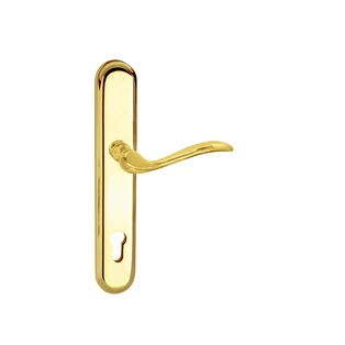 Maestro Tolosa fényes réz Universal  biztonsági bejárati ajtó kilincsgarnitúra - kilincs-kilincs