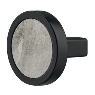 Häfele H2175, 29,5 mm matt fekete / fehér márvány bútorgomb 106.70.180